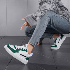 Faux Leather Block Skate Shoes with Wear Resistance