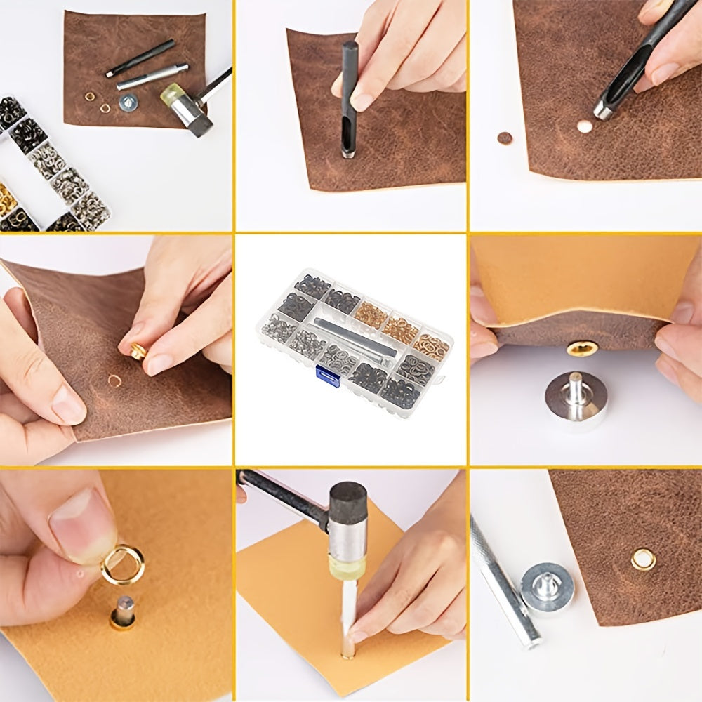 120pcs Leather Snap Fasteners Kit Metal Button Snaps Press Studs Set
