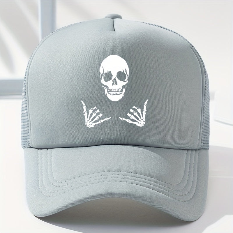 Skull Printed Sunscreen Baseball Cap Halloween Decor