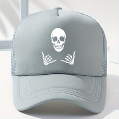 Skull Printed Sunscreen Baseball Cap Halloween Decor