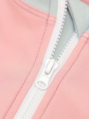 Girls Polka Dot Half Zip Swimwear for Summer Competition