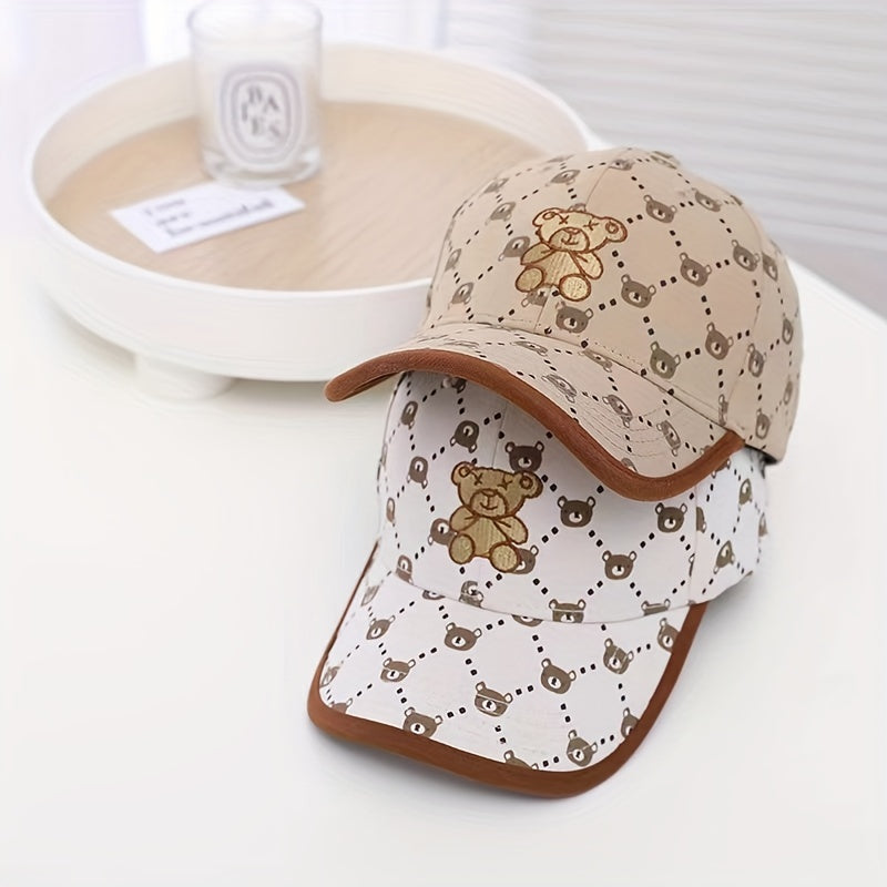 Child Bear Embroidered Baseball Cap Sun Protection Hat