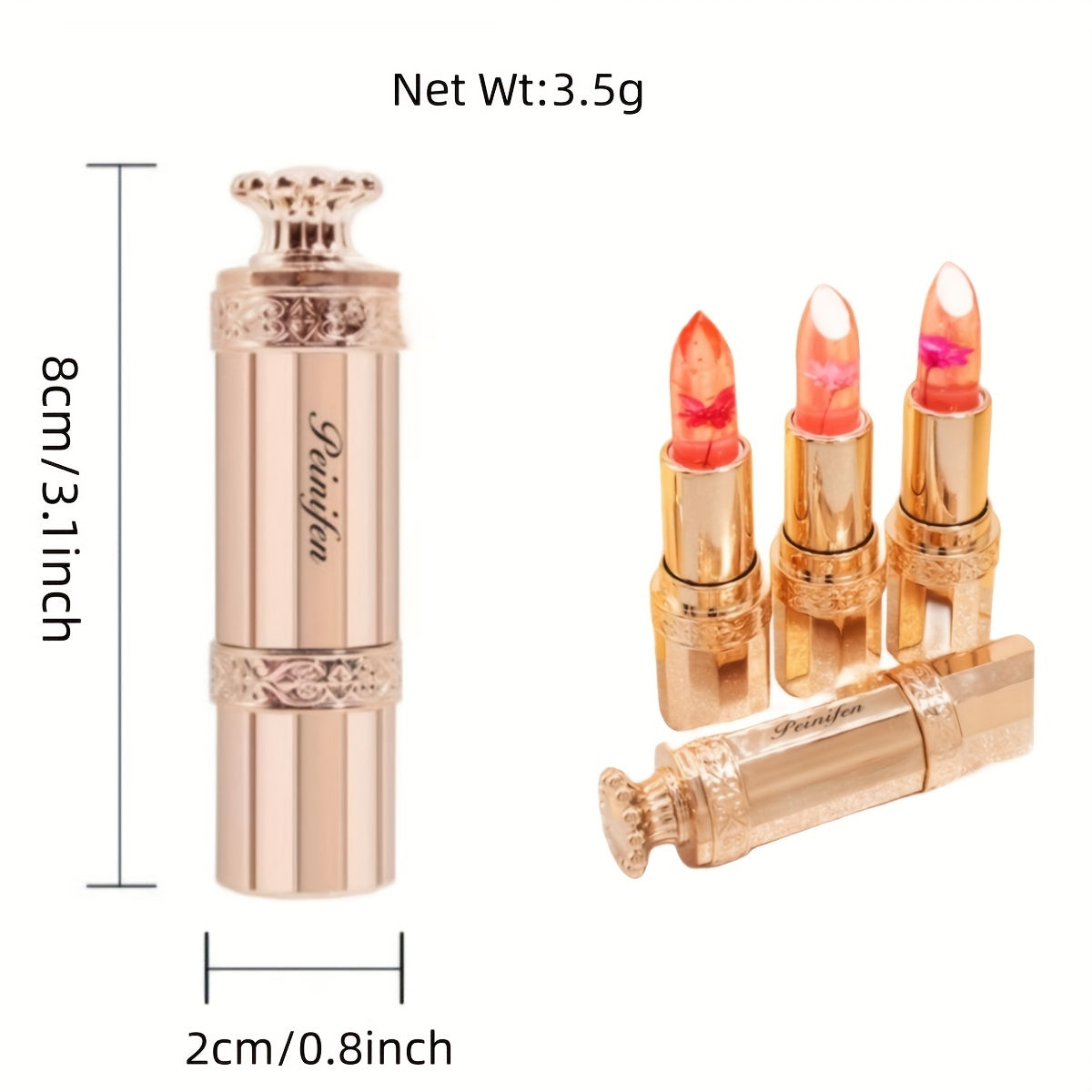 Golden Foil Jelly Lipstick Moisturizing Waterproof Lip Balm