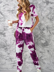 Women's Plus Size Tie Dye Top & Joggers Set