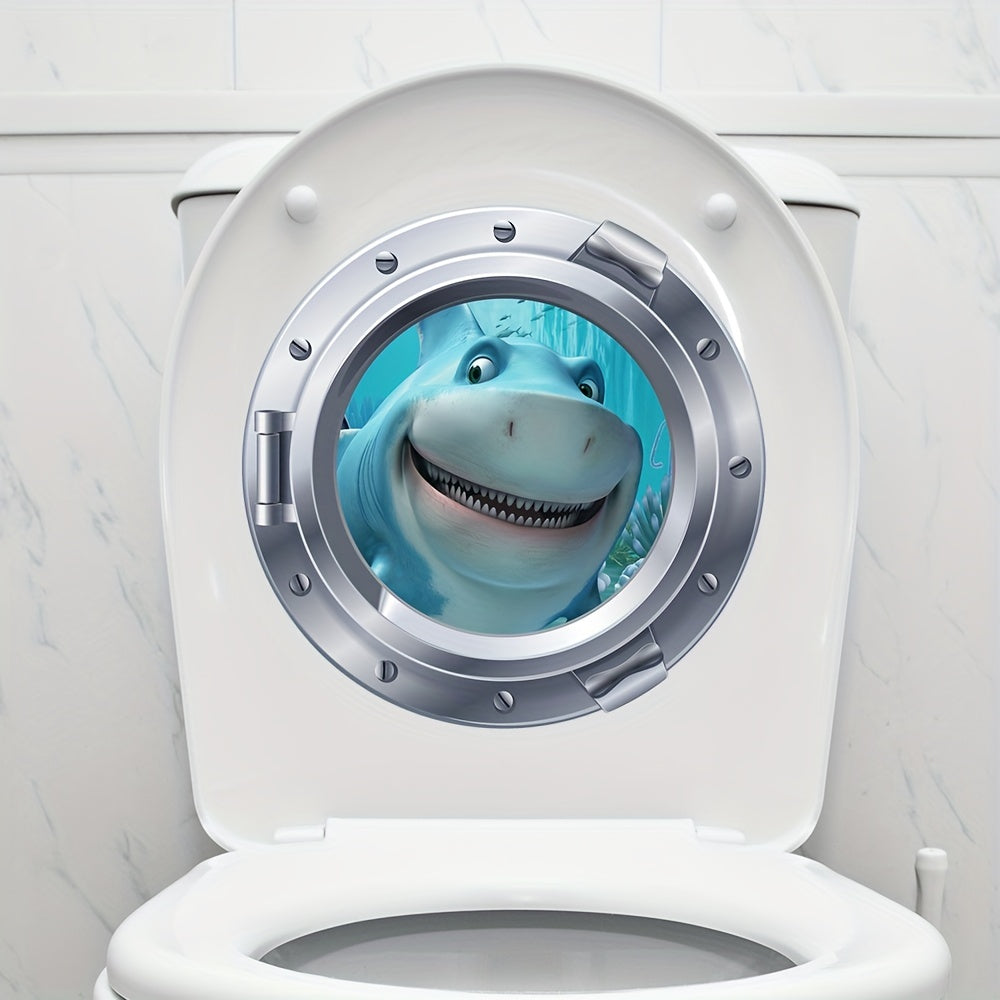 3D Diving Mirror Shark Toilet Sticker Self-adhesive Decal