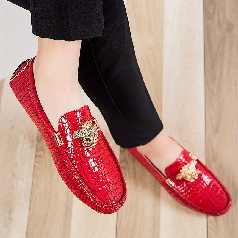 Men's Metallic Decor Moc Toe Loafers