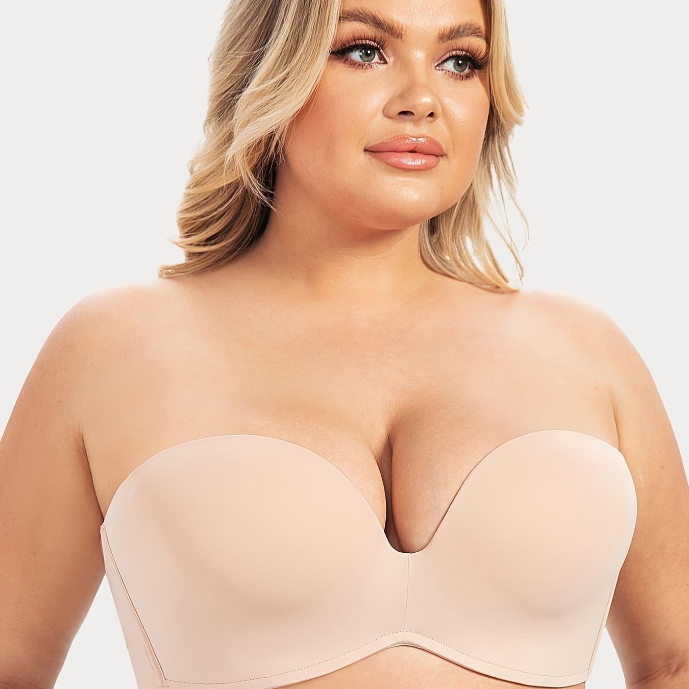 Plus Size Strapless Push Up Minimizer Bra