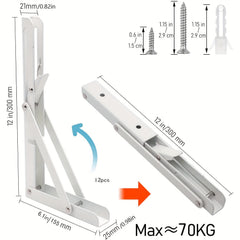 2pcs Folding Triangle Bracket Heavy Duty Cold Rolled Steel