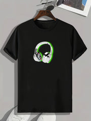 Headset Pattern Print Men's Comfy Sports T-shirt