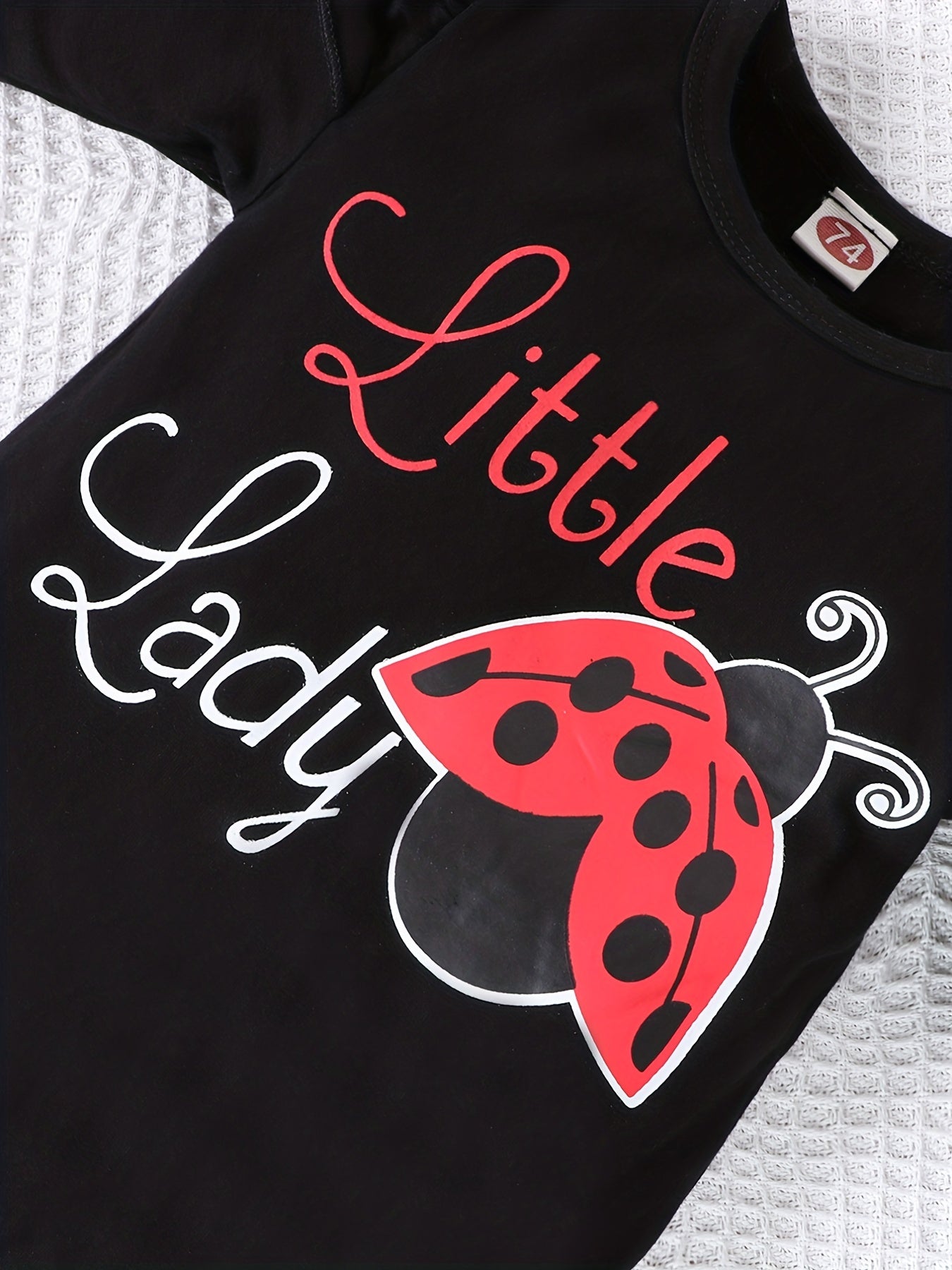 3pcs Newborn Baby Girls Ladybug Cartoon Print Outfit Set