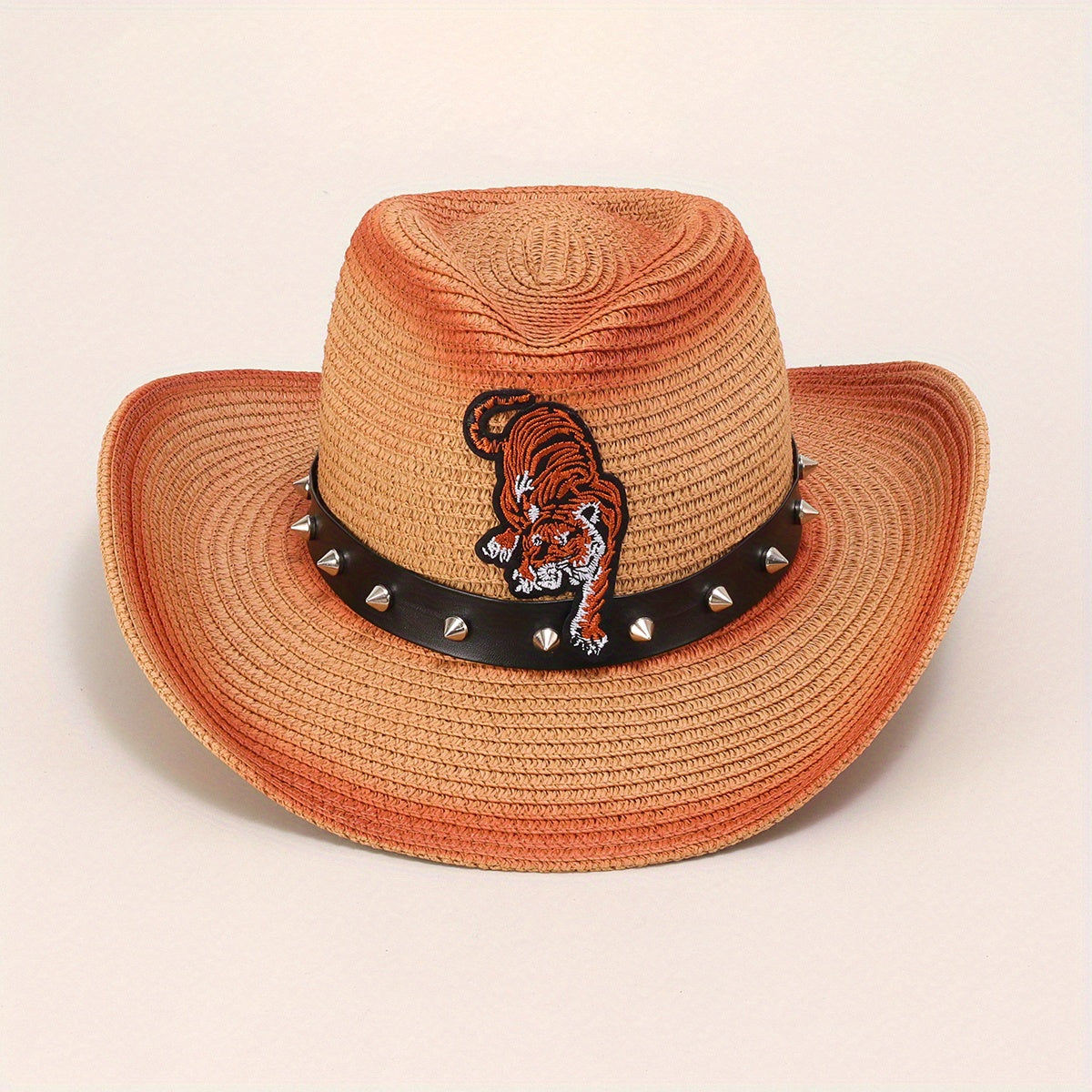 Gradient Jazz Cowboy Straw Hat Outdoor Fishing Sun Hat Men's Beach Hat