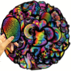 50pcs Cartoon Rainbow Graffiti Stickers Laptop Helmet Water Cup DIY Sticker Pack