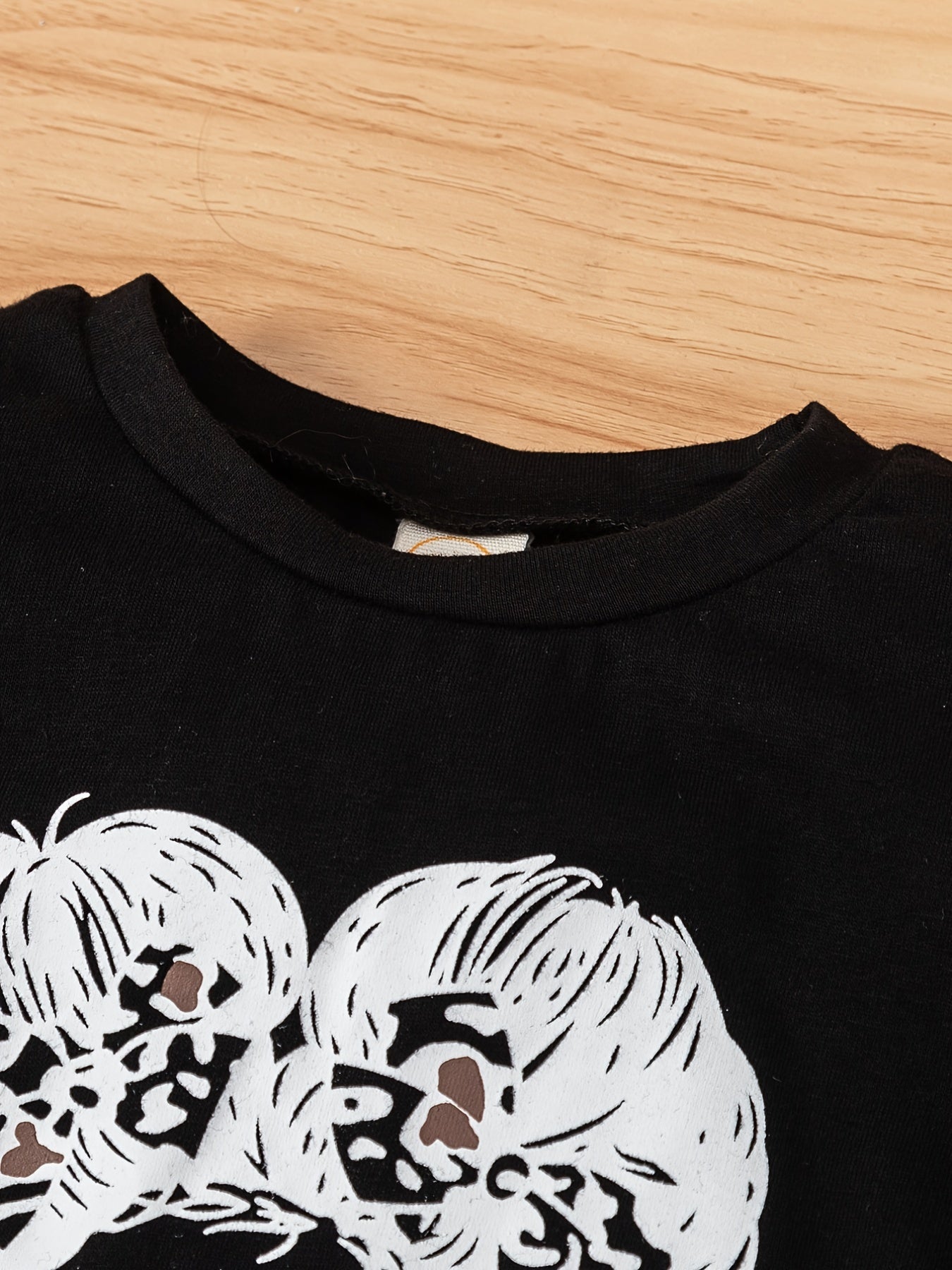 Girls Leopard Print Tee & Solid Flared Pants Set