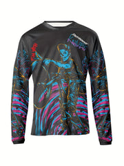 Men's Graphic Print Sports Long Sleeve T-shirt for Fitness