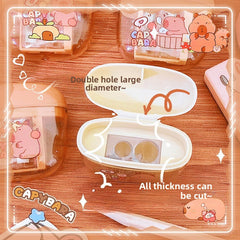 2pcs Capybara Pencil Sharpeners, Dual Function Cap, Manual Sharpeners for School