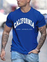 Men's California Graphic Print Crew Neck T-shirt