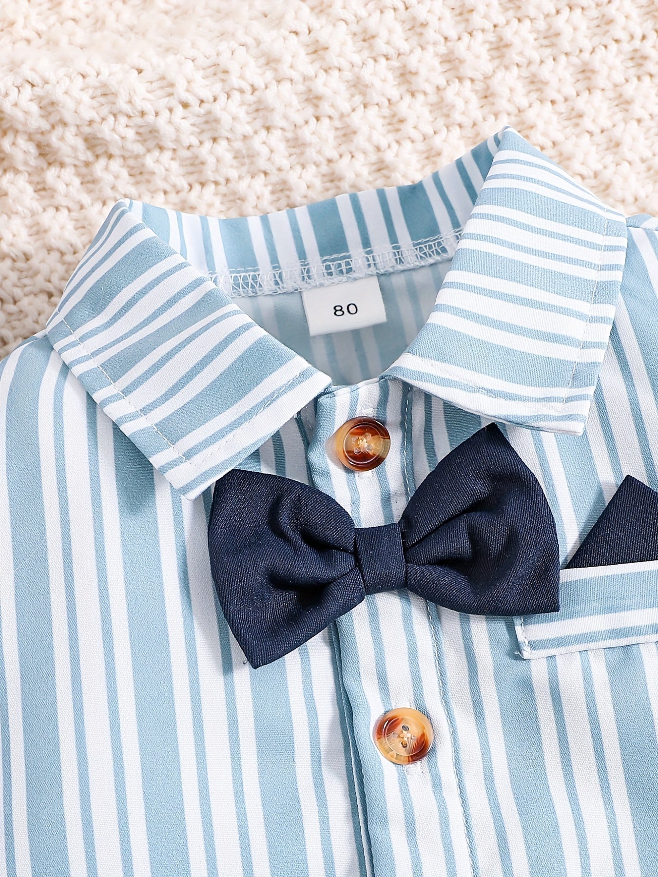 Baby Boy Striped Gentleman's Suit Romper & Suspender Pants 2pcs