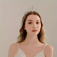 Vintage Silver Bridal Crown Stone Wedding Crown