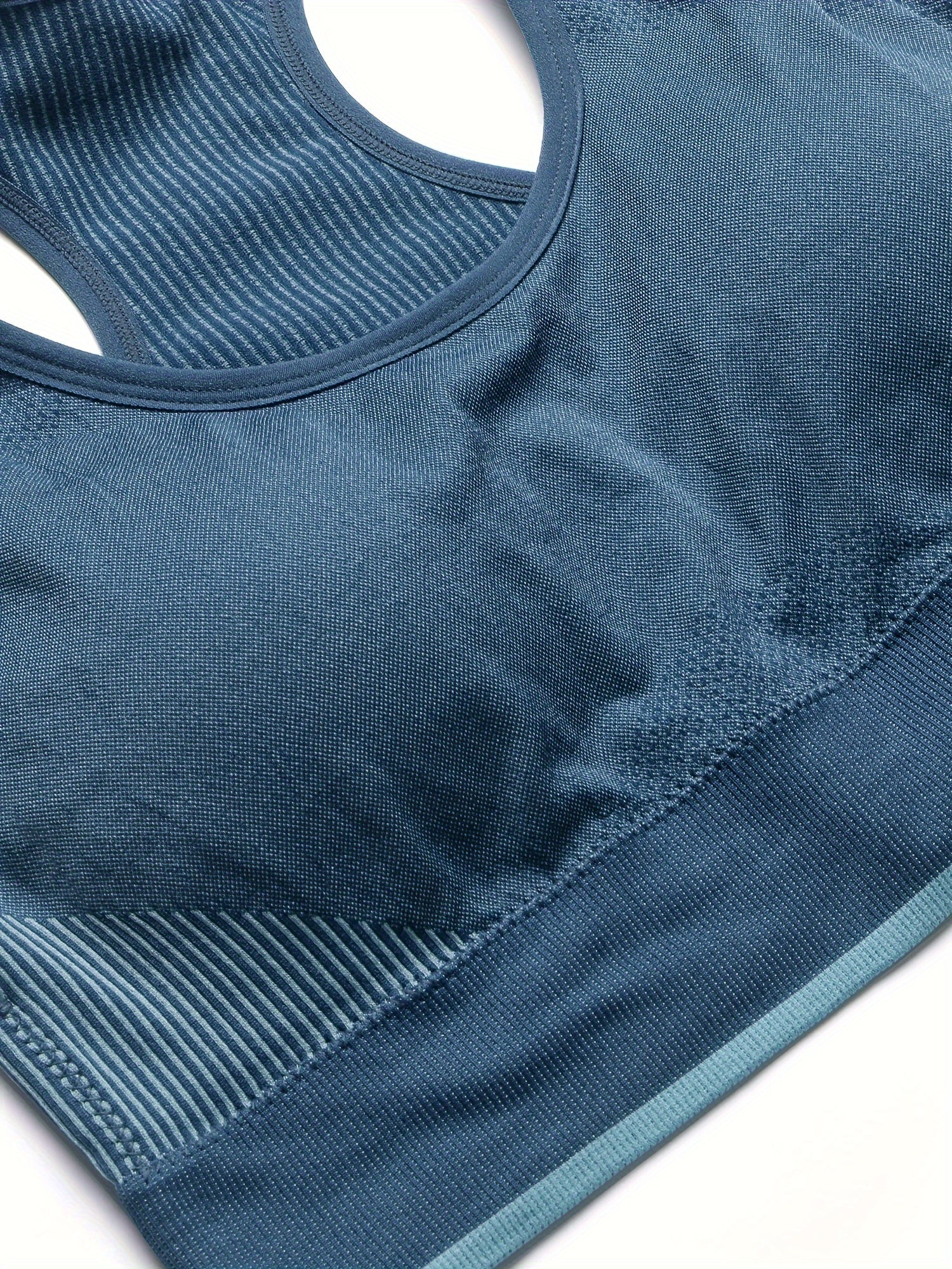 Sports Bra Women's Plus Striped Racer Back Workout Bra