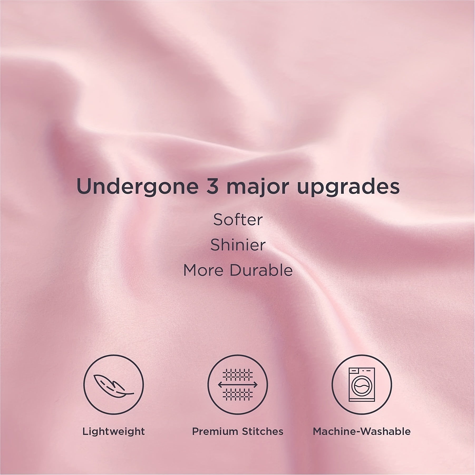 2pcs Pink Satin Pillowcase for Hair and Skin Queen 20 X 30 Inches
