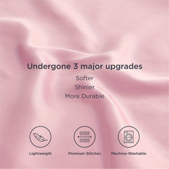 2pcs Pink Satin Pillowcase for Hair and Skin Queen 20 X 30 Inches