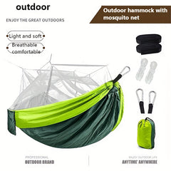 Portable Anti-mosquito Hammock w/ 2 Carabiner for Camping