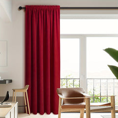 Red Solid Fleece Curtain Thickened Soft Material