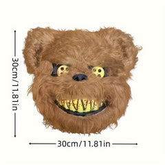 Terrifying Halloween Bear Mask Bloodied Plush Head Mask