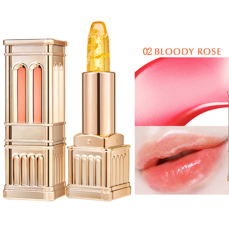 Glitter Temperature Changing Lip Balm Golden Foil Tinted Lipstick