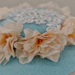 Lace Bride French Frollop Hat with Floral Accents