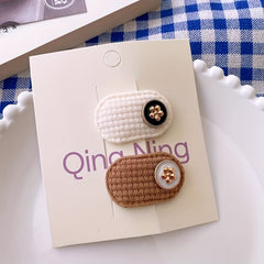 2pcs Autumn Winter Hair Clip Small Versatile Hairpin