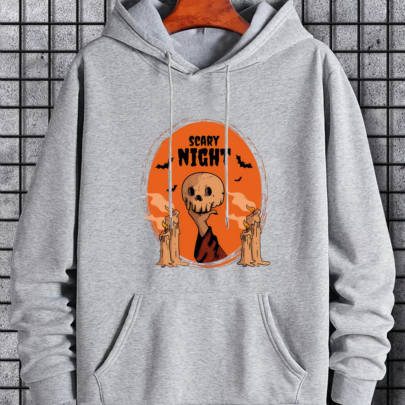 Cartoon Skull Graphic Hoodie Halloween Style Hooded Shirt