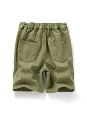 Boys Army Green Shorts with Pockets for Spring and Summer
