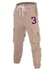 Men's Cargo Pants Drawstring Flap Pocket Loose Jogger