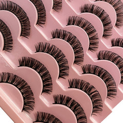 14 Pairs 15mm Short Natural Lash Curl Reusable Fluffy Strip Lashes