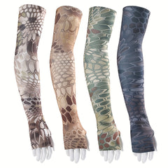 Camouflage Ice Silk Sunscreen Sleeves for Outdoor Activities Unisex