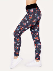 Colorblock Floral Print Fitness Leggings