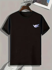 Bird Pattern Print Men's Comfy Sports T shirt Graphic Tee