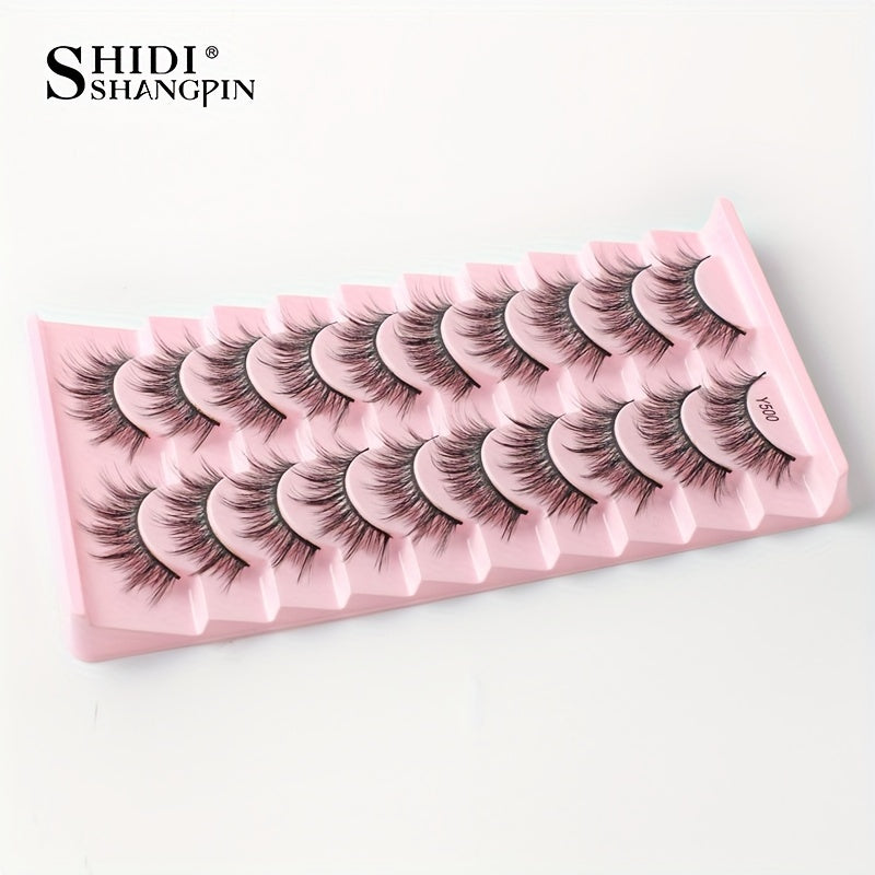 10 Pairs 3D Faux Mink False Eyelashes Set for Dramatic Look