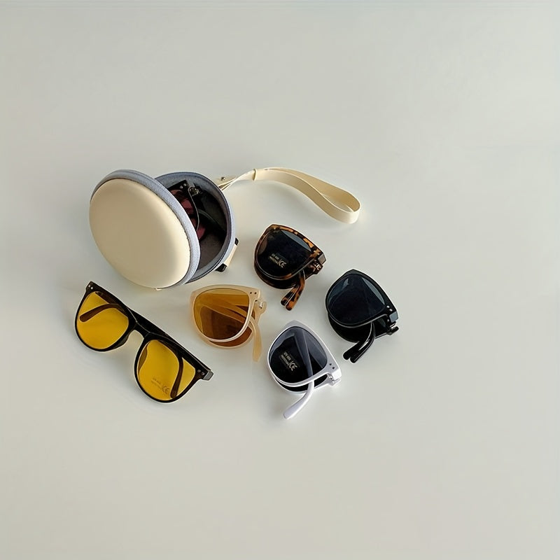 Kids Folding Sunglasses UV Resistant with Air Cushion Box