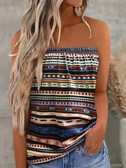 Summer All Over Print Tube Top Bandeau
