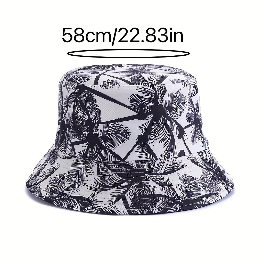Coconut Tree Print Bucket Hat Unisex Sun Hat