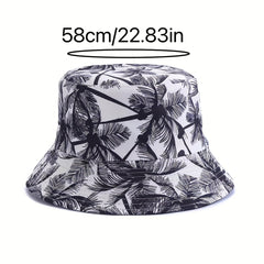 Coconut Tree Print Bucket Hat Unisex Sun Hat