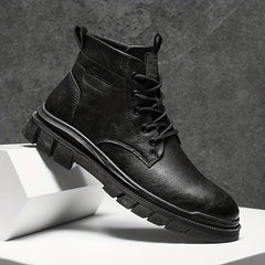 Men's Lace-up Ankle Boots Zipper Casual Walking Shoes