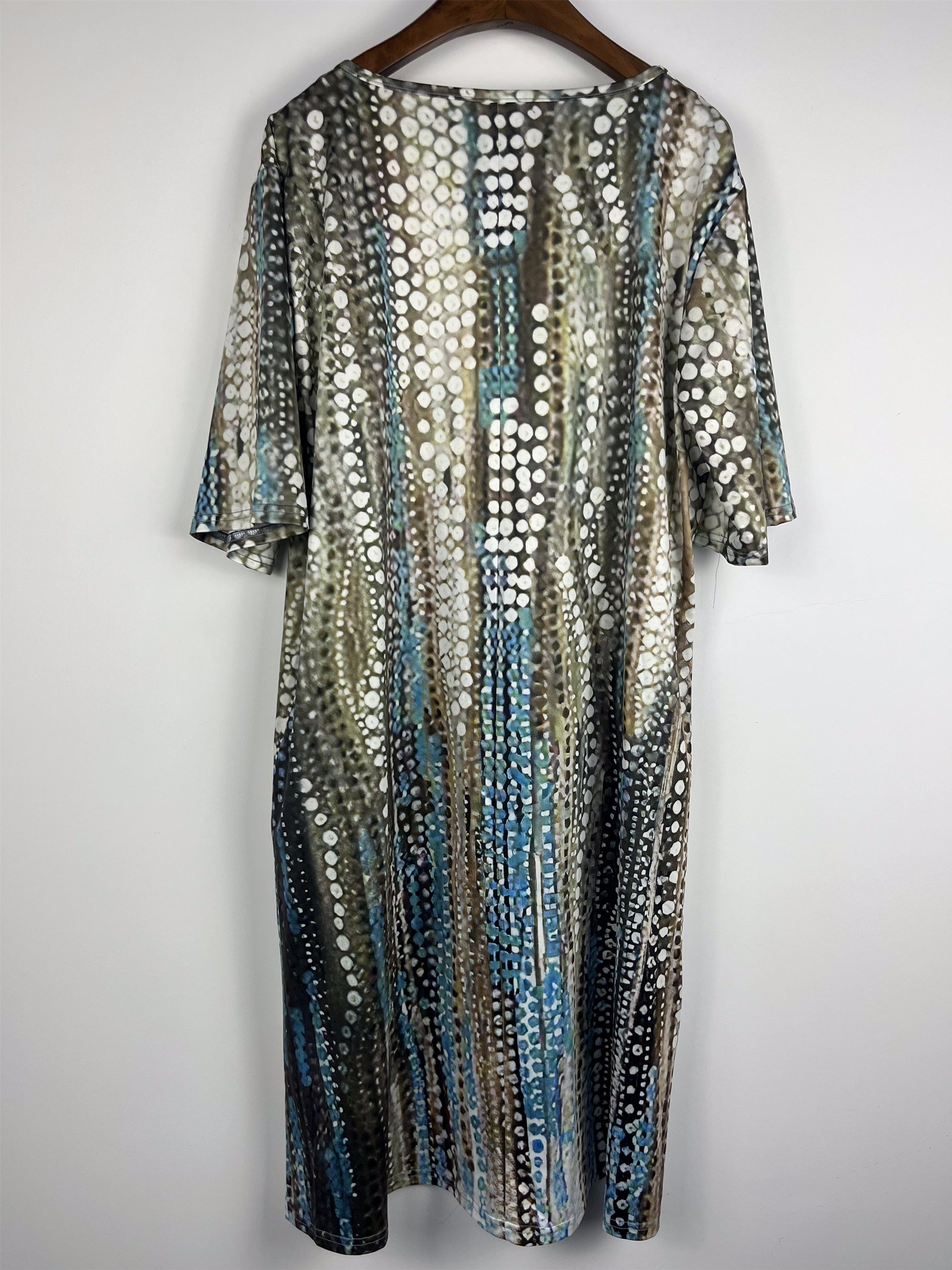 Casual Dress Women's Plus Print Short Sleeve Round Neck Dress
