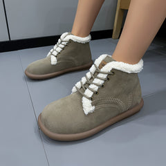 Women's Retro Winter Snow Boots Thermal Lined Comfort Outdoor Flat Ankle Boots