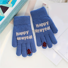 Thick Warm Windproof Knitted Gloves Cycling Riding Student Girls