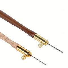 French Reverse Embroidery Wooden Handle Crochet Needles