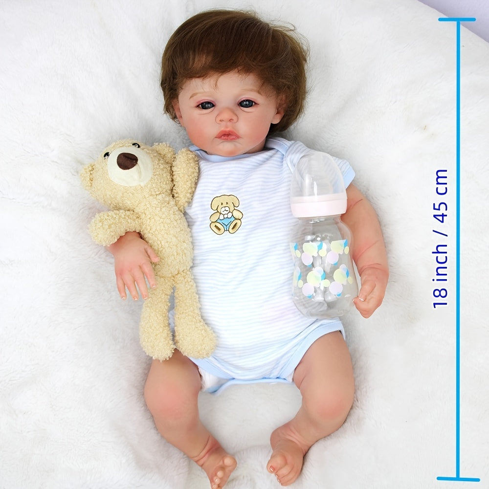 18-Inch Realistic Soft Body Reborn Baby Doll for Kids - Christmas Gift