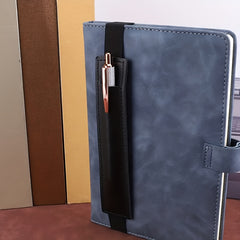 Pu Leather Elastic Buckle Pencil Case Book Pen Clip Lightweight Holder
